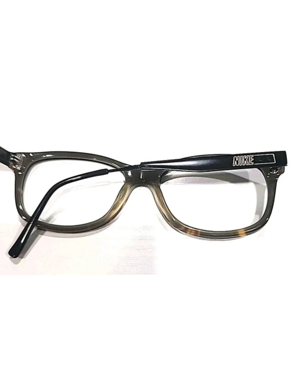 NIKE 7207 001 Black Tortoise Fade Oval Eyeglasses 52-17 140 Read